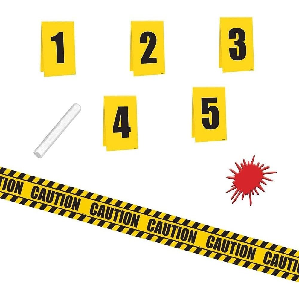 Crime Decorating 10 Pieces Kit, Yellow.