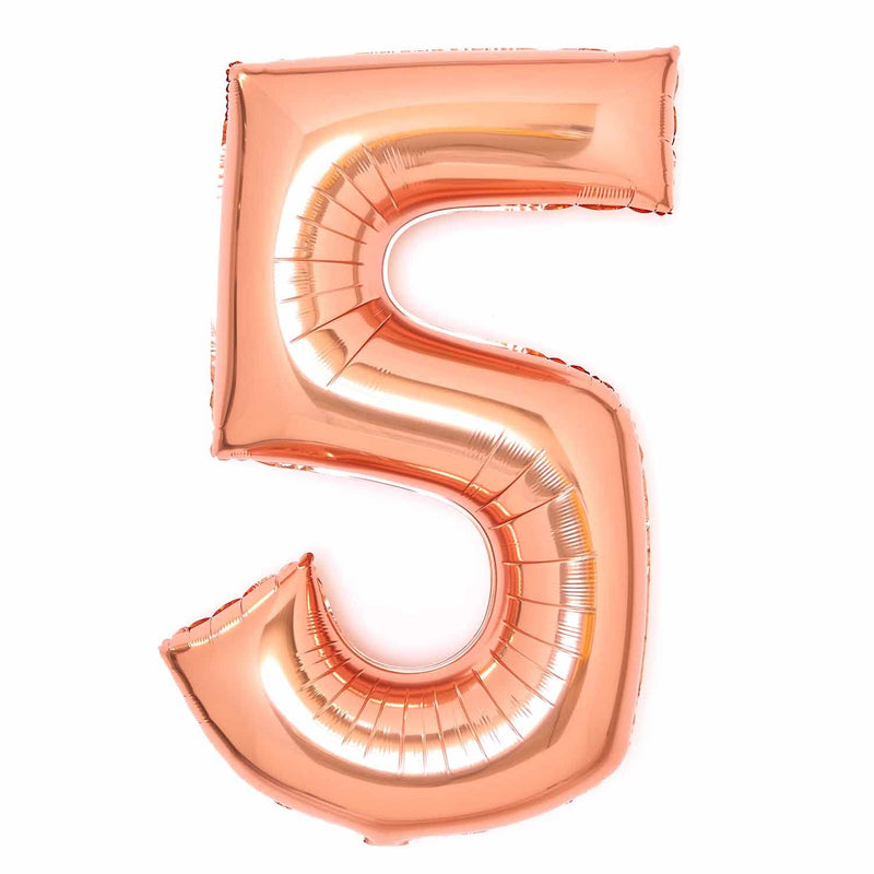 Rose Gold Foil Number 5 Balloon 89cm