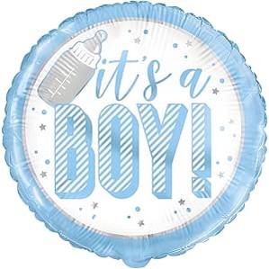 It's a Boy! Baby Bottle Round Foil Balloon 45cm