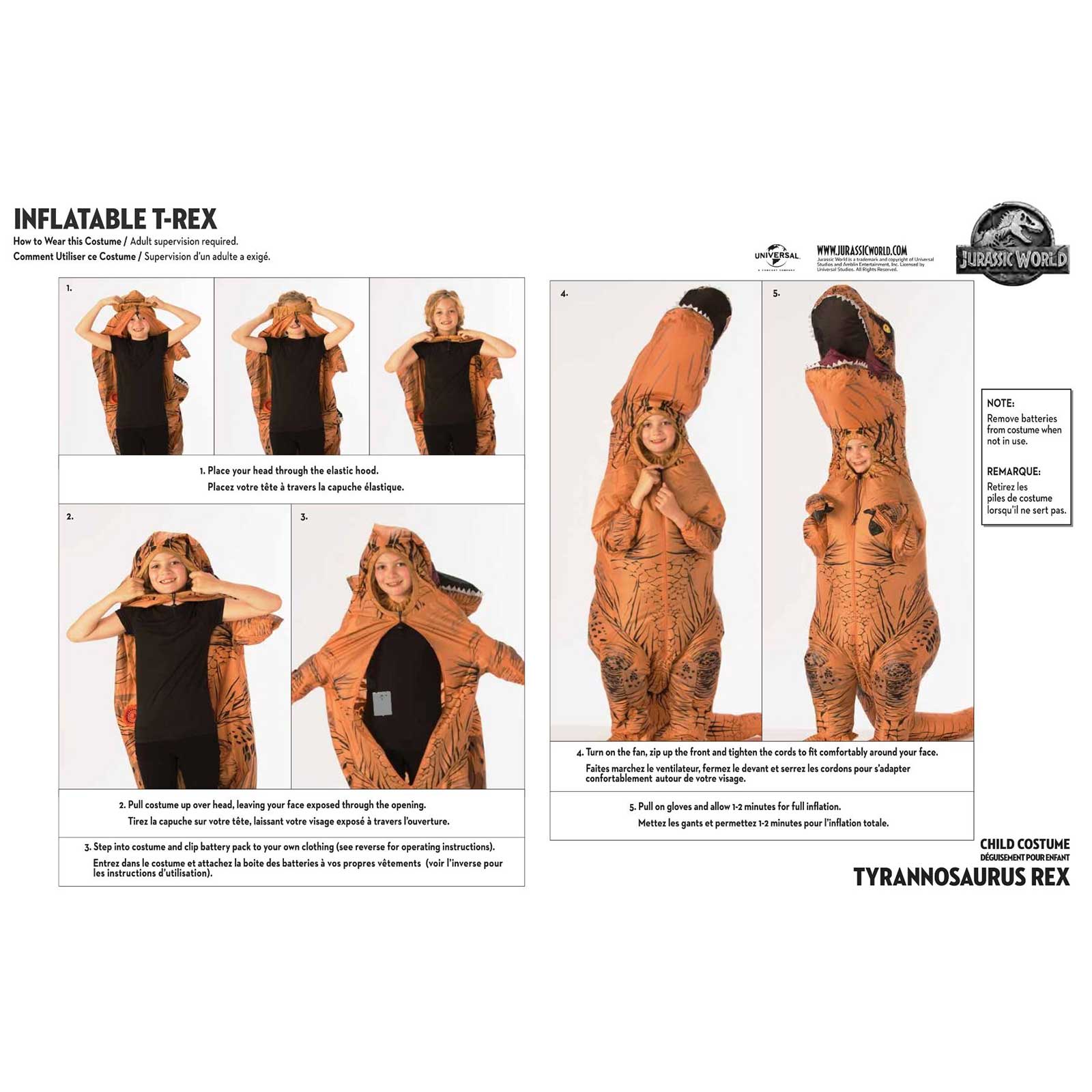 Velociraptor Blue Inflatable Costume, Child
