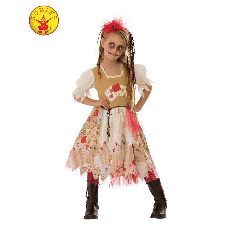 Voodoo girl costume for child with black and red dress