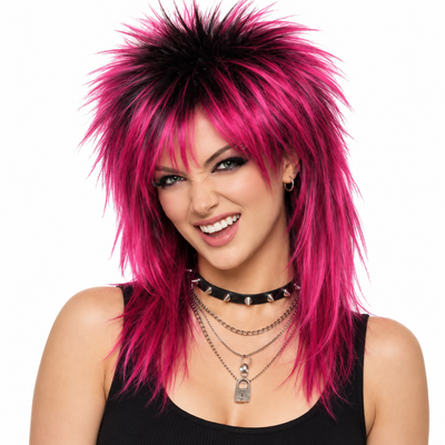 Punker Costume Wig Pink