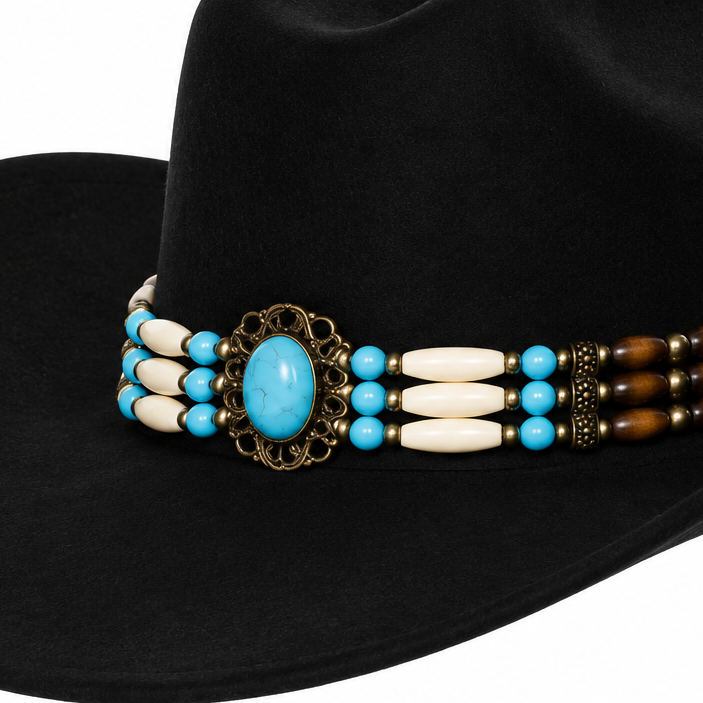 Cowboy Hat with Native Beads