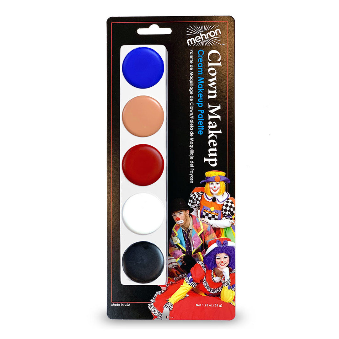 Vibrant and professional Mehron Clown Makeup Palettes with 5 colors