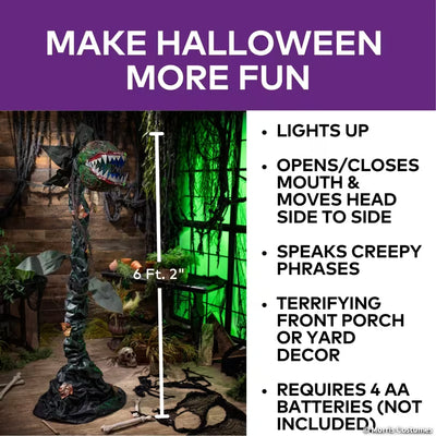 6 Ft. 2" Animated Standing Talking Carnivorous Plant Halloween Decoration