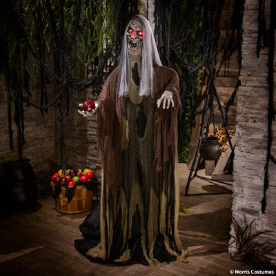 6 Ft. Animated Light-Up Standing Body Turning Witch with Sound Halloween Decoration