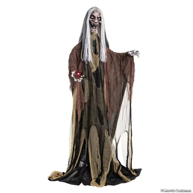 6 Ft. Animated Light-Up Standing Body Turning Witch with Sound Halloween Decoration
