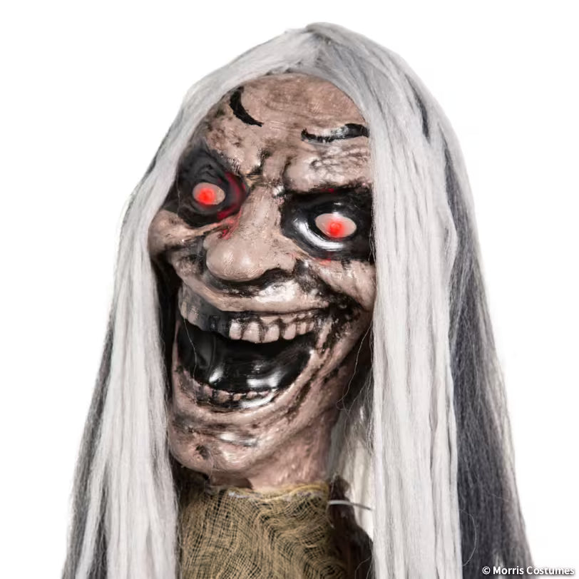 6 Ft. Animated Light-Up Standing Body Turning Witch with Sound Halloween Decoration