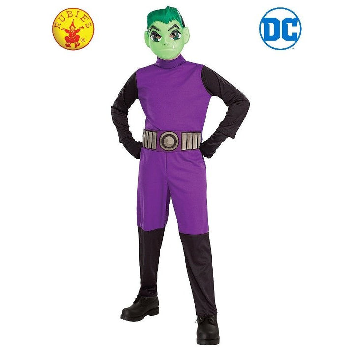 Beast Boy Classic Costume for Child, with green jumpsuit and mask