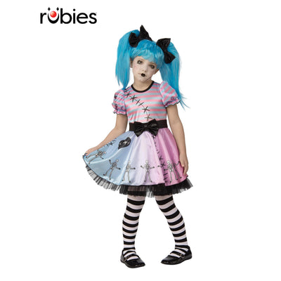 Little Blue Skelly Girl Costume, Child