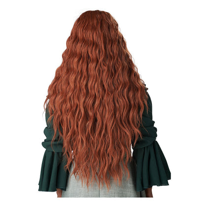 Beautiful maiden wig in blonde with floral crown and flowing waves