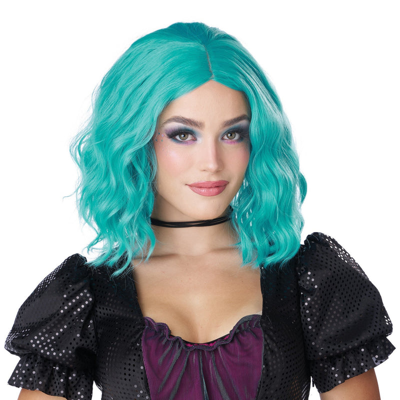 Short Wavy Bob Wig, Turquoise