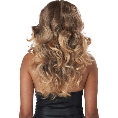 Vintage Inspired 70s Party Girl Curly Brown Blonde Wig