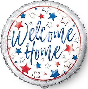 Red, White & Blue Welcome Home Foil Balloon - 45cm