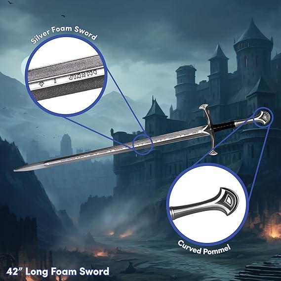 Sword with Curved 42 Inch Foam Pommel