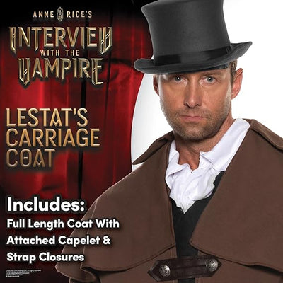 Brown Vampire Lestat's Carriage Coat Costume, Adult