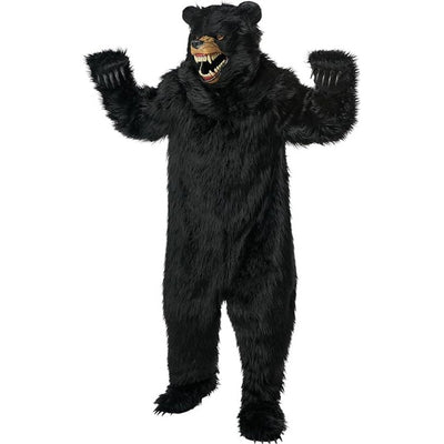 Black Bear Adult Deluxe Costume with Moveable Jaw Mask