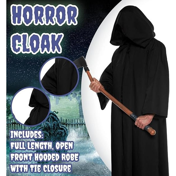 Black Hooded Cloak Adult