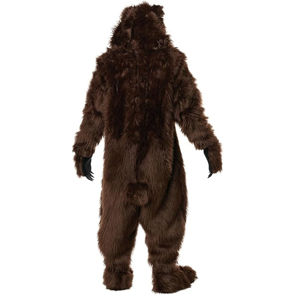 Grizzly Bear Adult Deluxe Costume with Moveable Jaw Mask