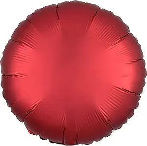 Red Satin Luxe Round Foil Balloon 45cm