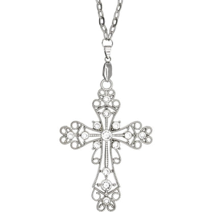 Silver Rhinestone Studded Cross