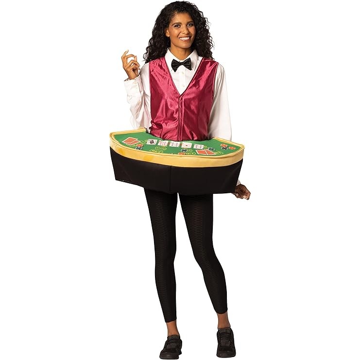 Casino Blackjack Dealer Table Adult Costume