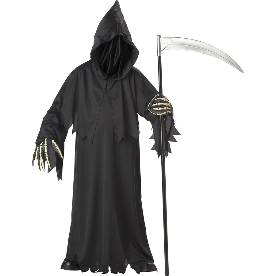 Halloween costume of Grim Reaper Deluxe for children with cloak and scythe