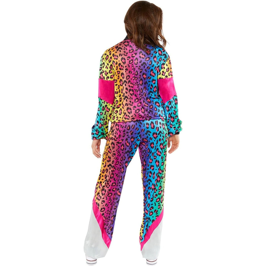 Colorful neon animal print shell suit adult costume for men and women