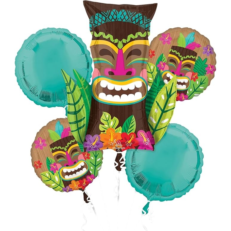 Tiki Time Balloon Bouquet 5 Piece