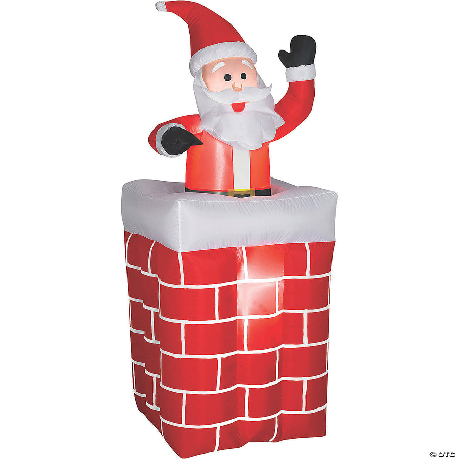 Large 72 blow up inflatable Santa with chimney for outdoor Christmas decor