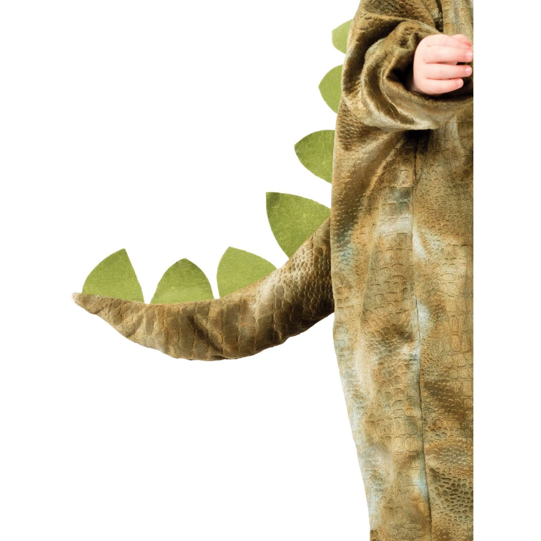 Kid dressed in Roarin' Rex Dinosaur Costume with a tail and headpiece