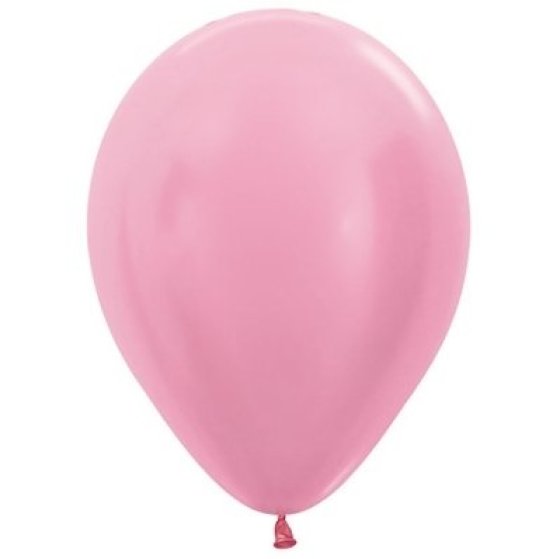 Round Balloon 30cm Satin Pink, Uninflated
