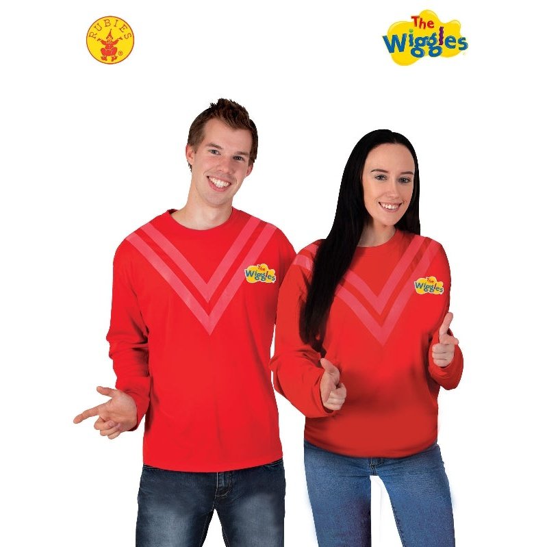 Red Wiggle Costume Top, Adult.