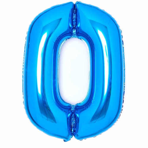 Blue Foil Number 0 Balloon 89cm