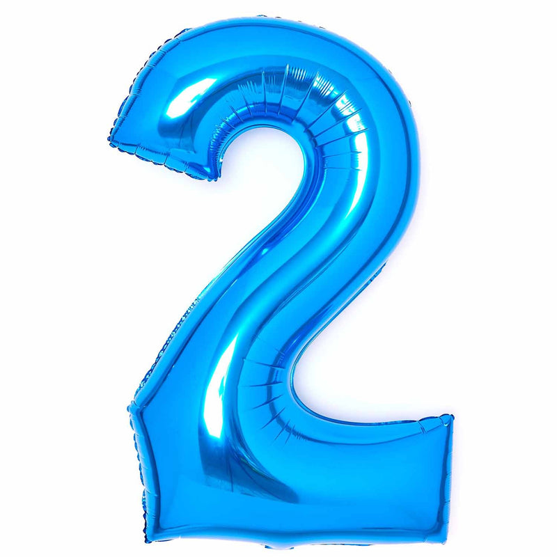 Blue Foil Number 2 Balloon 89cm