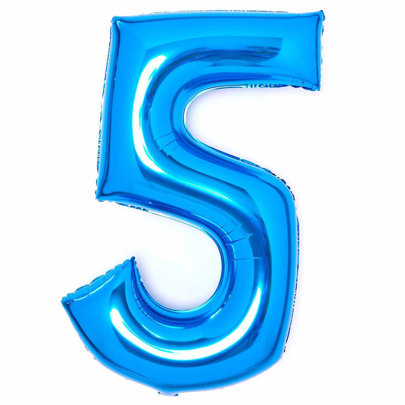 Blue Foil Number 5 Balloon 89cm