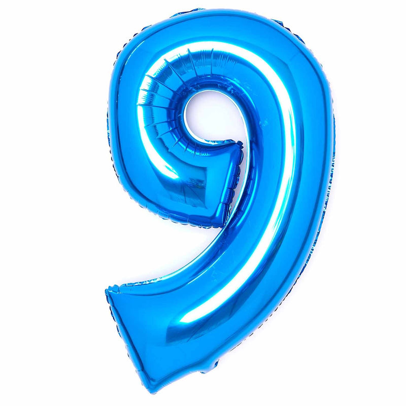 Blue Foil Number 9 Balloon 89cm