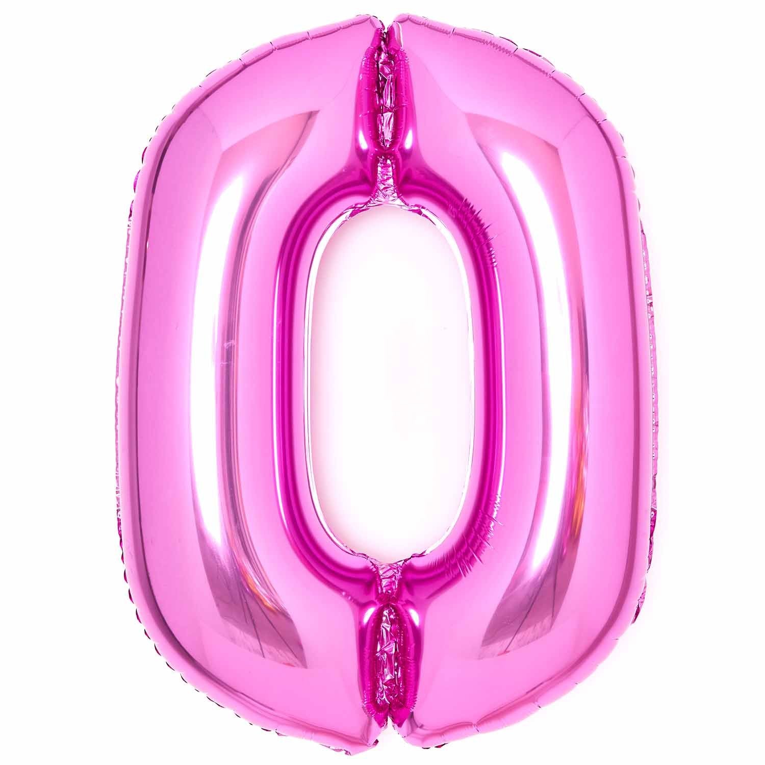 Pink  Foil Number 0 Balloon 89cm