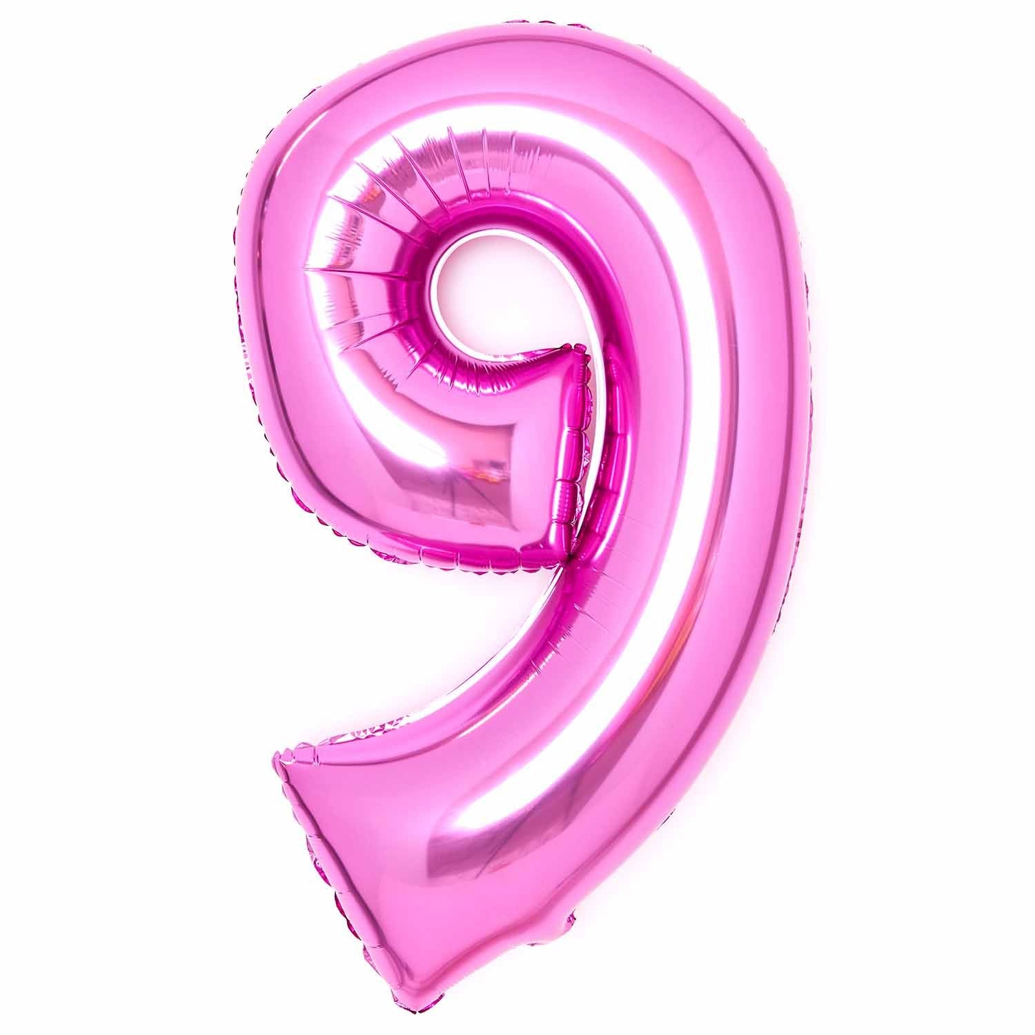 Pink  Foil Number 9 Balloon 89cm