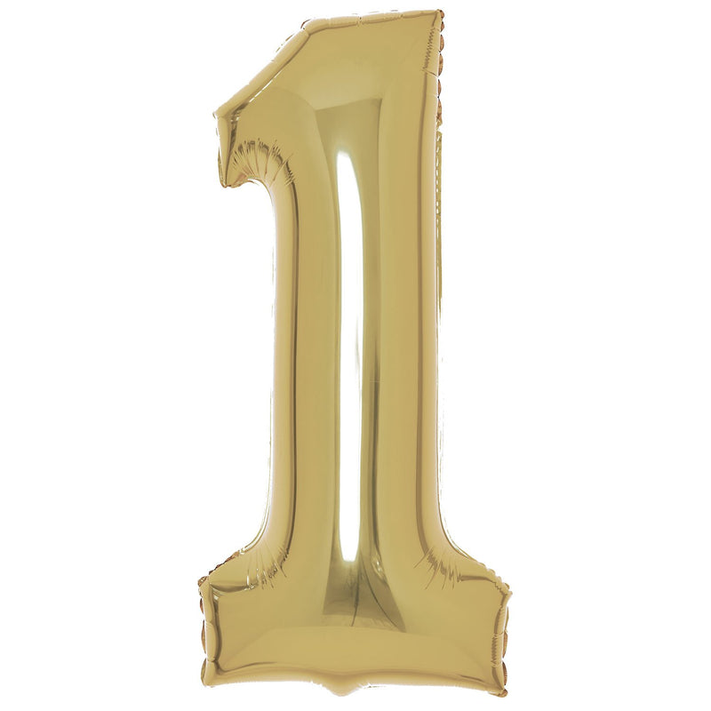 White Gold Foil Number 1 Balloon 89cm