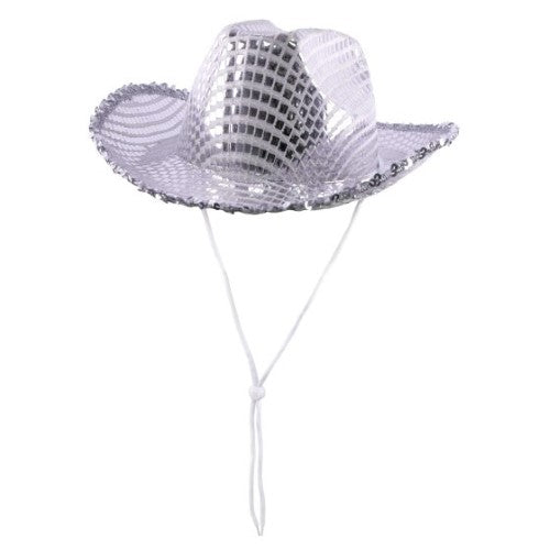 Shiny mirror sequins adorned cowboy hat for a stylish western look