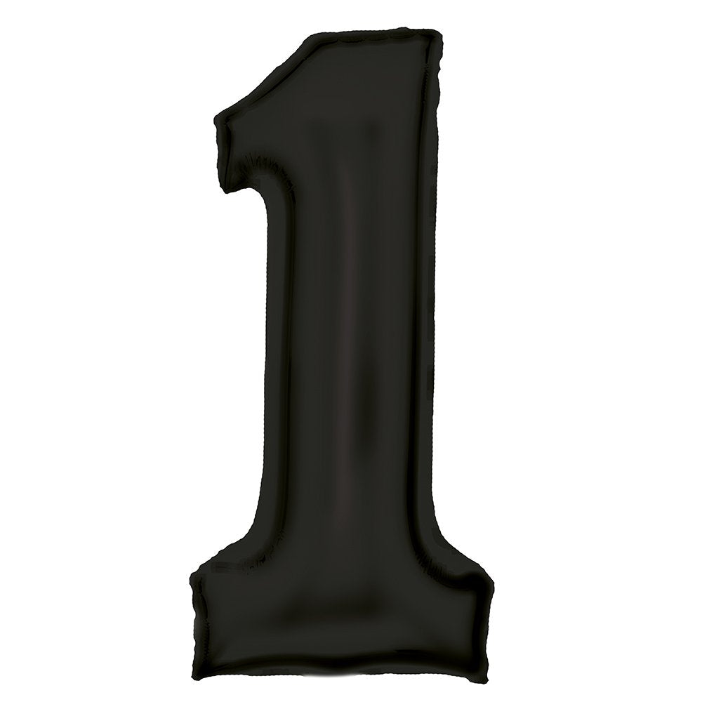 Silk Lustre Black Foil Number 1 Balloon 89cm