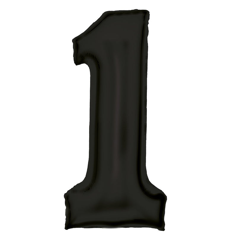 Silk Lustre Black Foil Number 1 Balloon 89cm