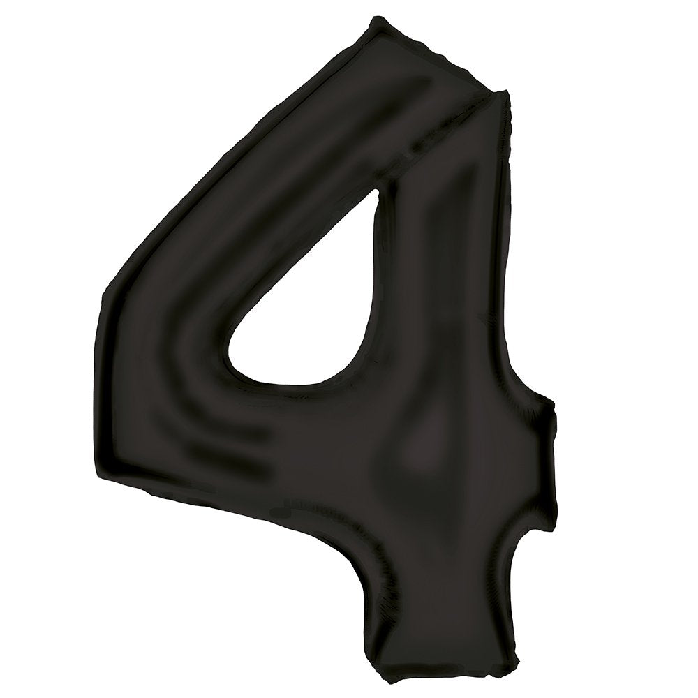 Silk Lustre Black Foil Number 4 Balloon 89cm