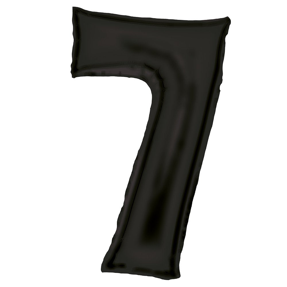 Silk Lustre Black Foil Number 7 Balloon 89cm
