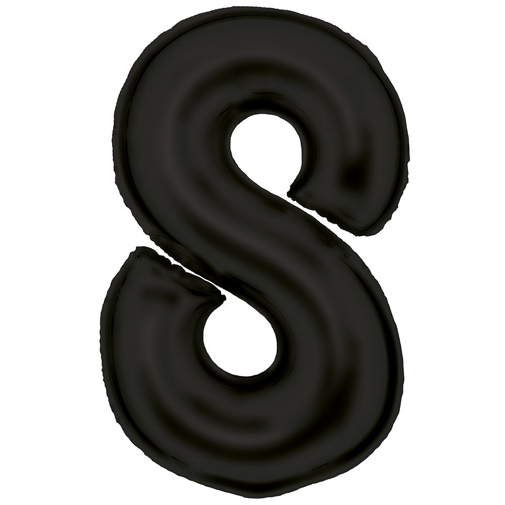 Silk Lustre Black Foil Number 8 Balloon 89cm