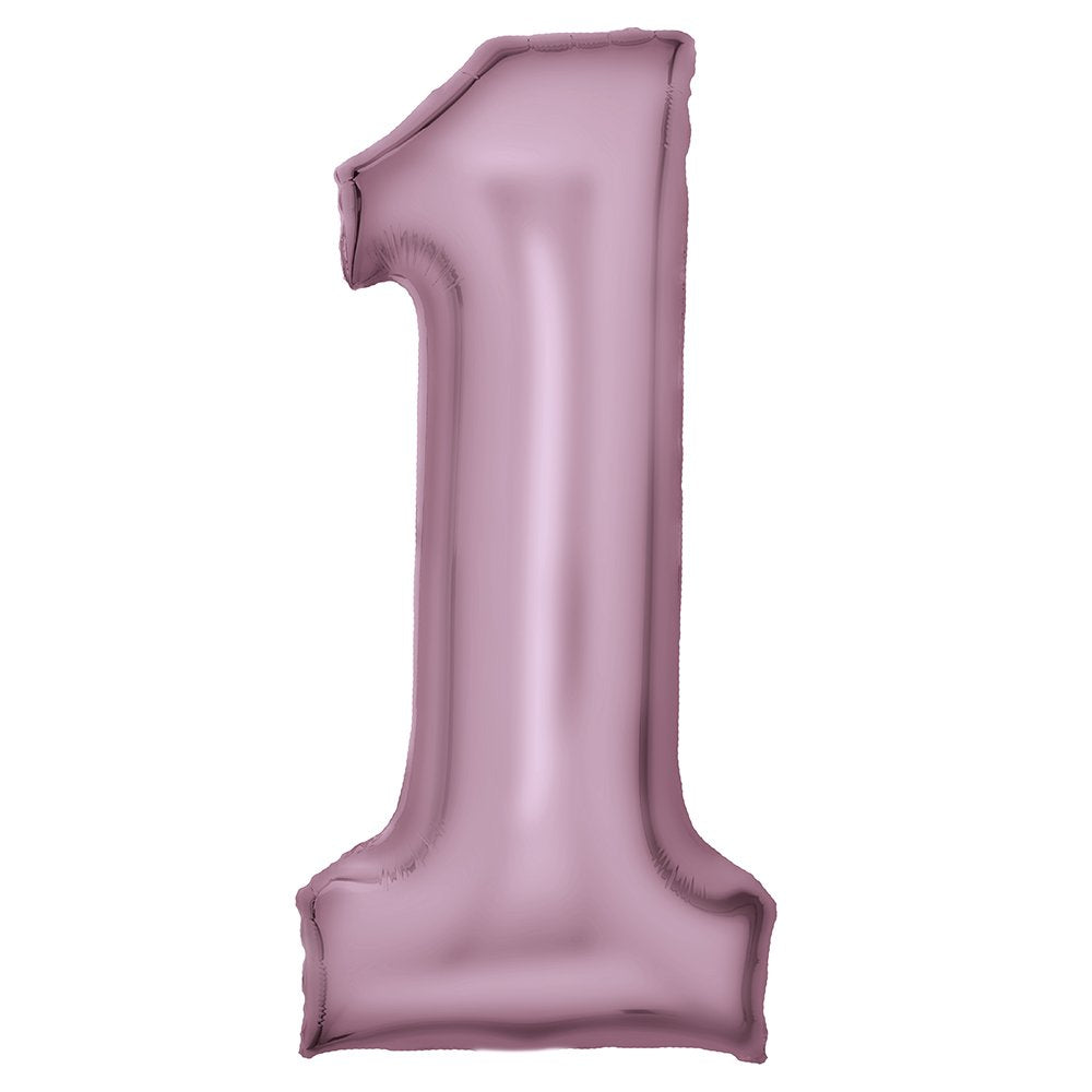 Silk Lustre Pink Foil Number 1 Balloon 89cm