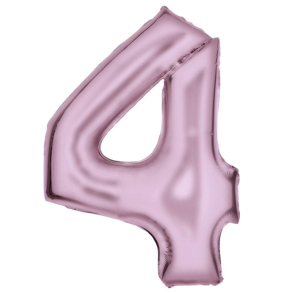 Silk Lustre Pink Foil Number 4 Balloon 89cm