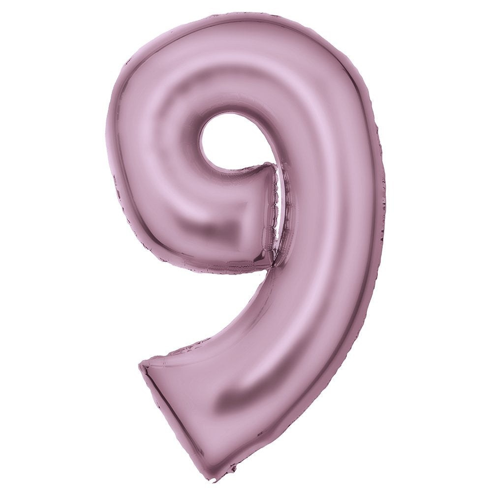 Silk Lustre Pink Foil Number 9 Balloon 89cm
