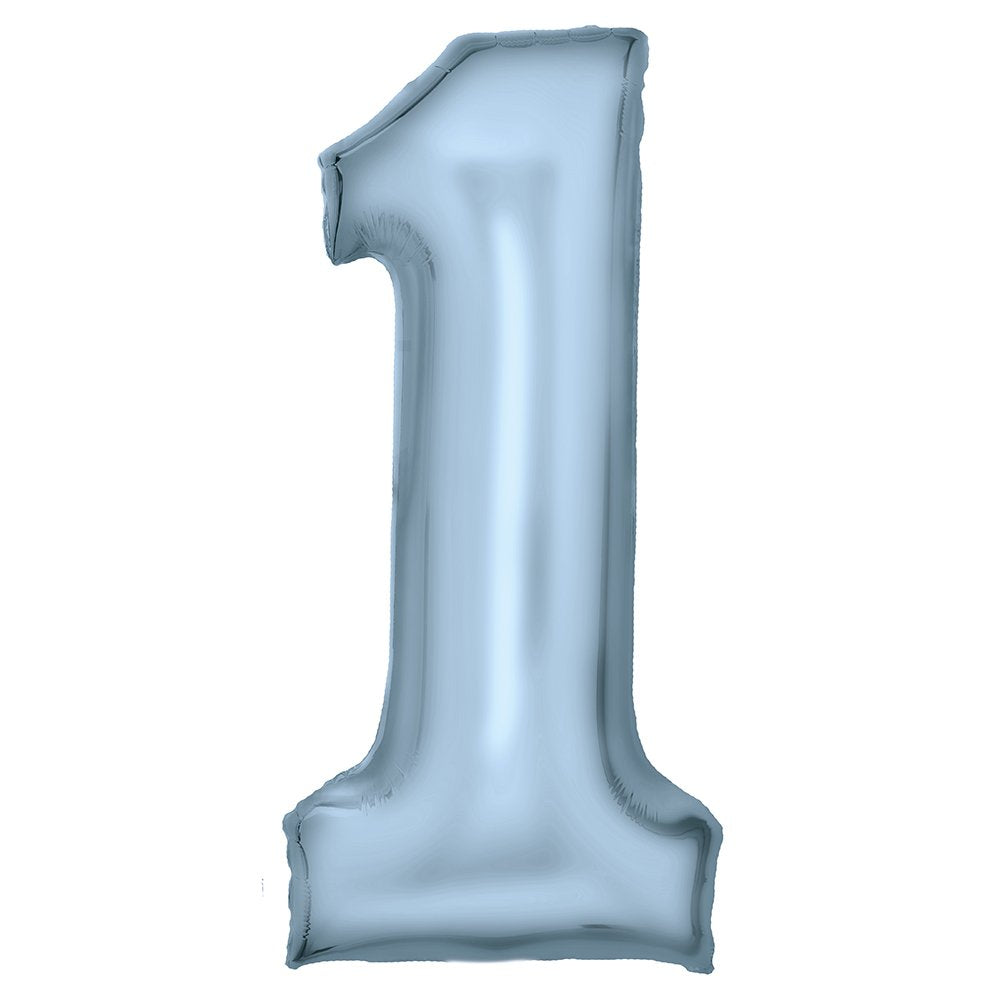 Silk Lustre Blue Foil Number 1 Balloon 89cm